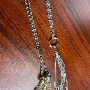 Silver and Gold Tassel Necklace